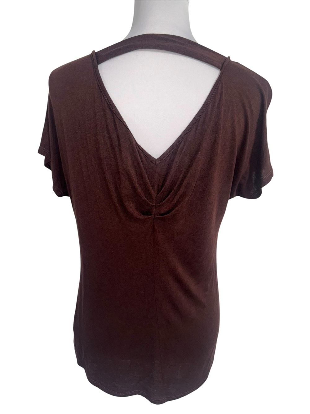 New Directions Brown Graphic Embellished Open Back Top Small Grunge Y2K - Picture 8 of 12
